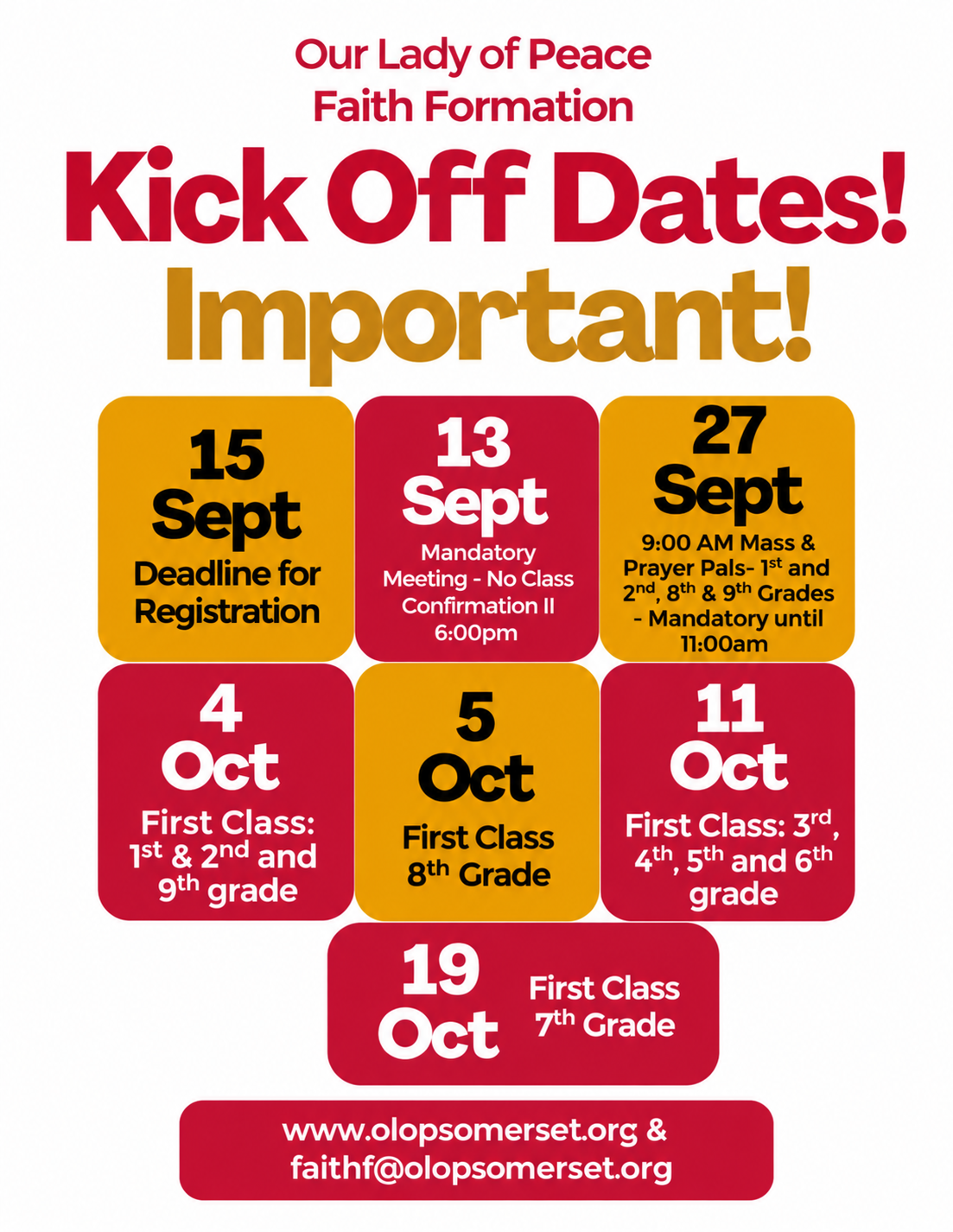 Faith Formation Kickoff Dates New Dates